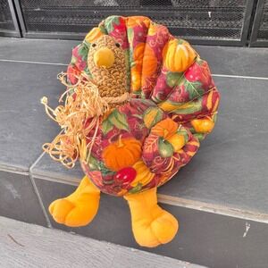 VTG Fall Harvest Turkey Shelf Sitter‎ Fabric Decor Thanksgiving Decoration